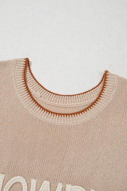 HOWDY Embroidered Knit Top