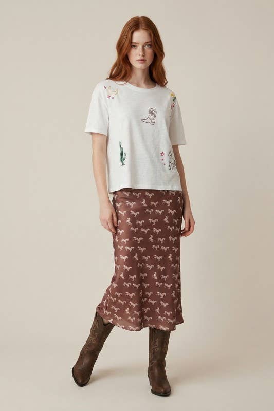 Cowgirl Things-Embroidered Oversized Tee