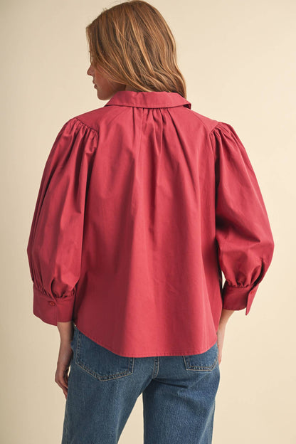 &Merci Puff Sleeve Button Down