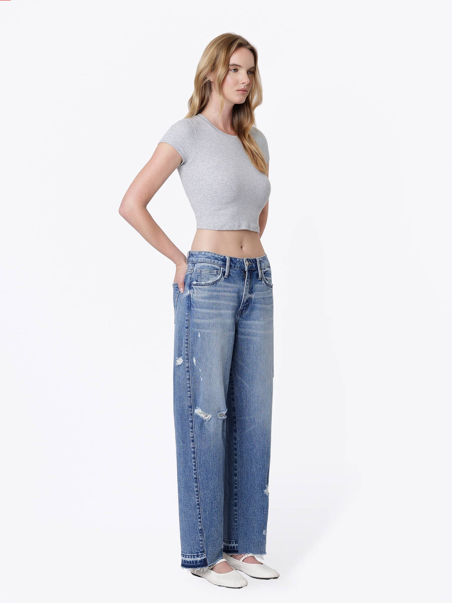 Kate “Enthusiast” Distressed barrel Jeans