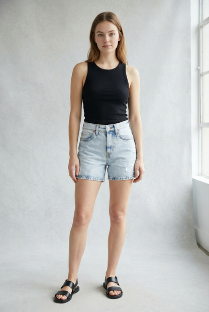 HYBRID STYLE High Rise Midi Shorts