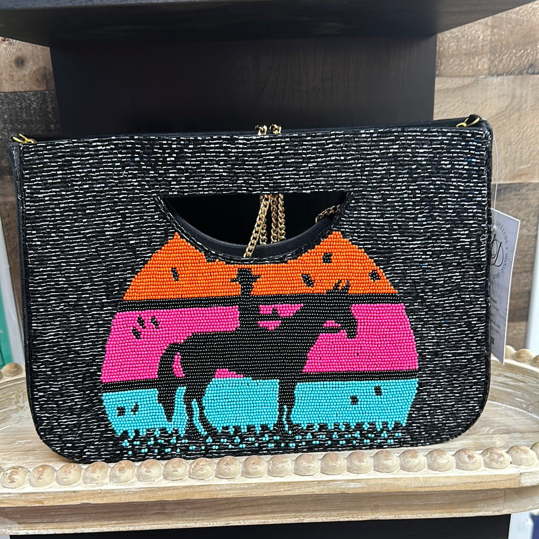 Cowboy Silhouette Beaded Purse