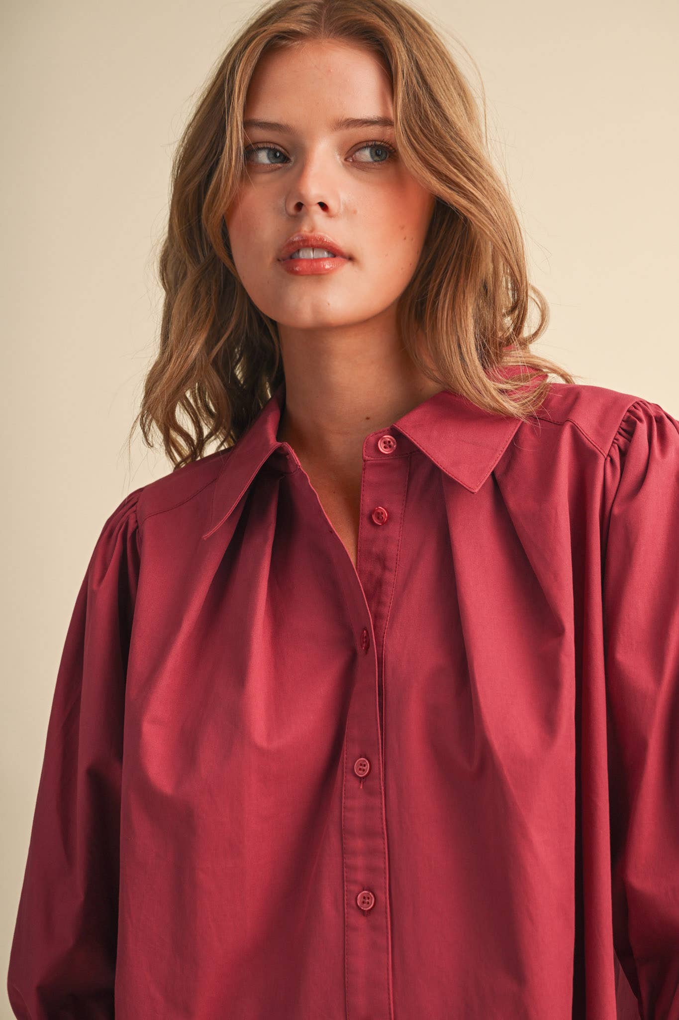 &Merci Puff Sleeve Button Down