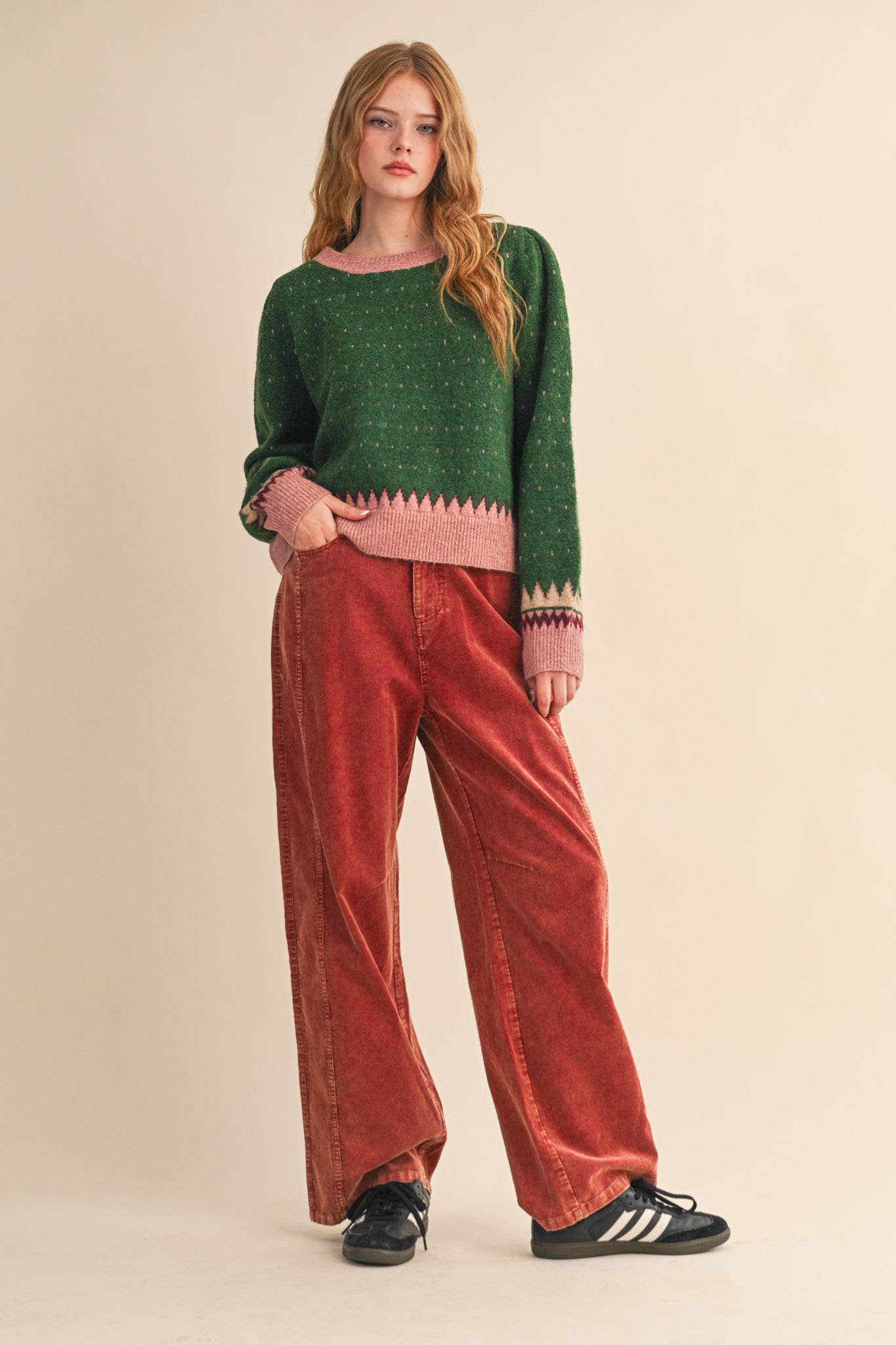 BLUE SKIES-CORDUROY WIDE LEG PANTS