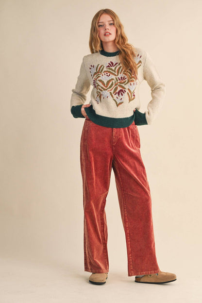 BLUE SKIES-CORDUROY WIDE LEG PANTS