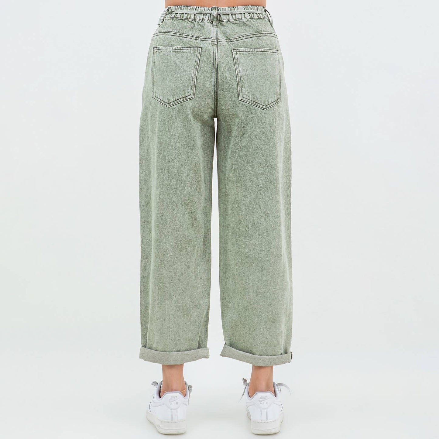 AB BARREL OLIVE WASH JEANS