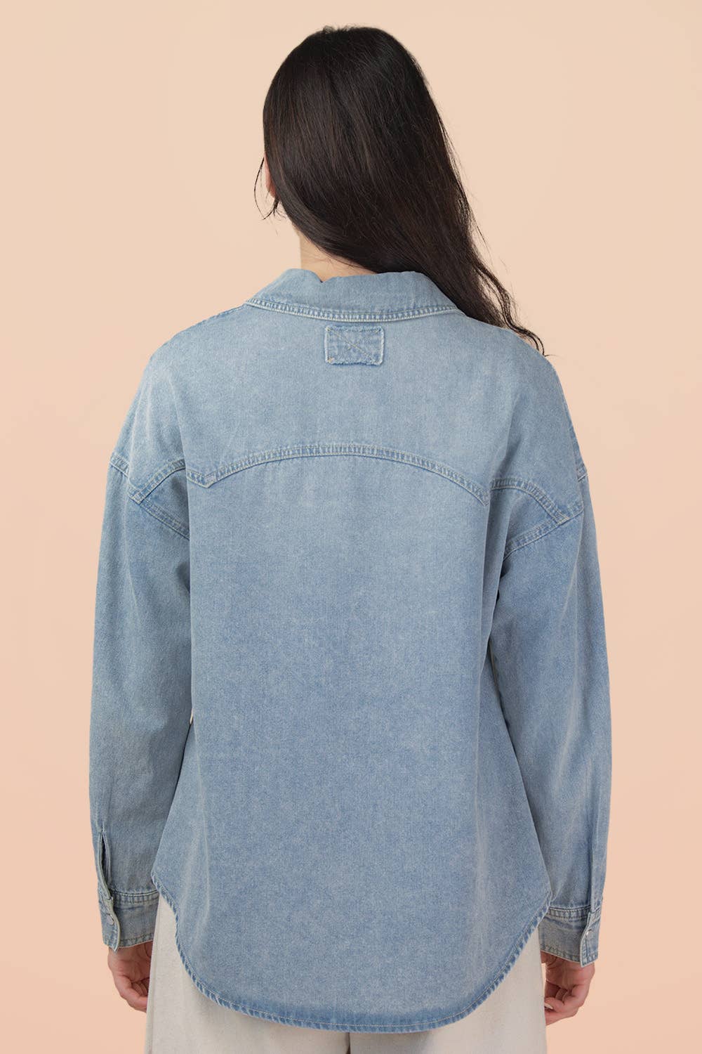 Oversized Washed Denim Top