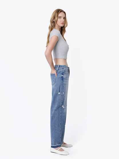 Kate “Enthusiast” Distressed barrel Jeans