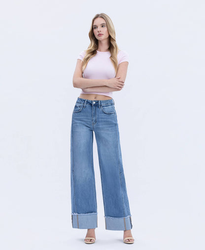 Olivia-Adore You Cuff/Wide Leg Jeans