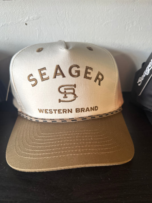 Seager Branded Cream/Brown Hat
