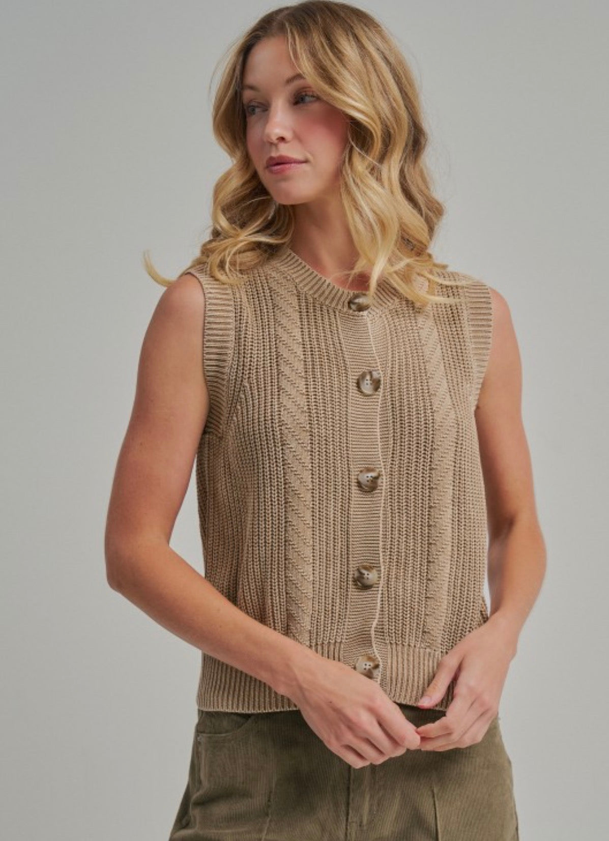 Mineral washed vintage sweater vest
