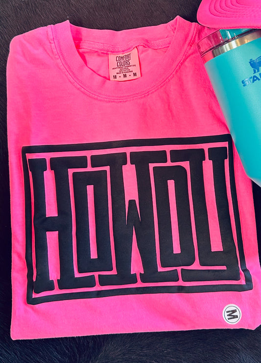 HOWDY Puff Neon Pink Shirt