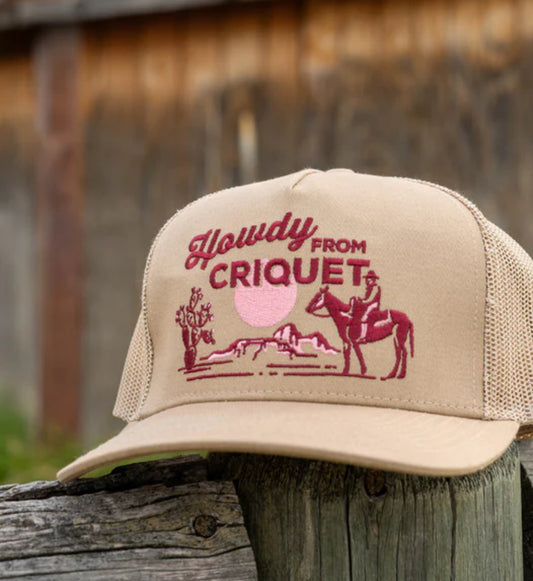 “Howdy From Criquet” Tan Hat