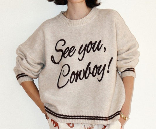 “See You, Cowboy” knitted sweater