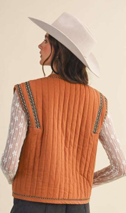 Quilted Vest Caramel