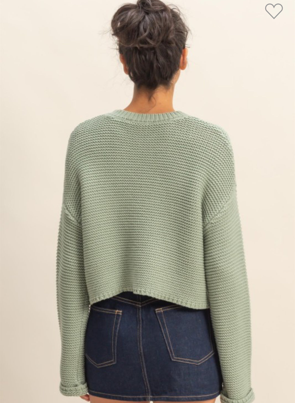 Textured Knit Sweater-Sage