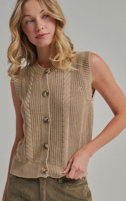 Mineral washed vintage sweater vest