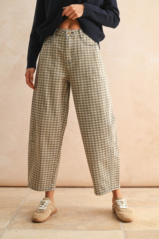 MIOU MUSE Checker Barrel Pants