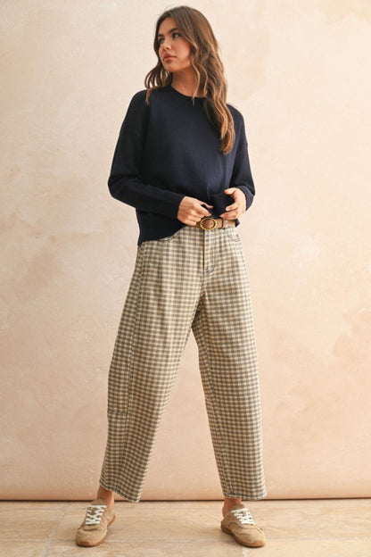MIOU MUSE Checker Barrel Pants