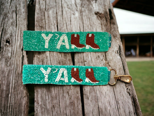 Y’ALL Key/Wallet Wrist Clip (Seed Bead)