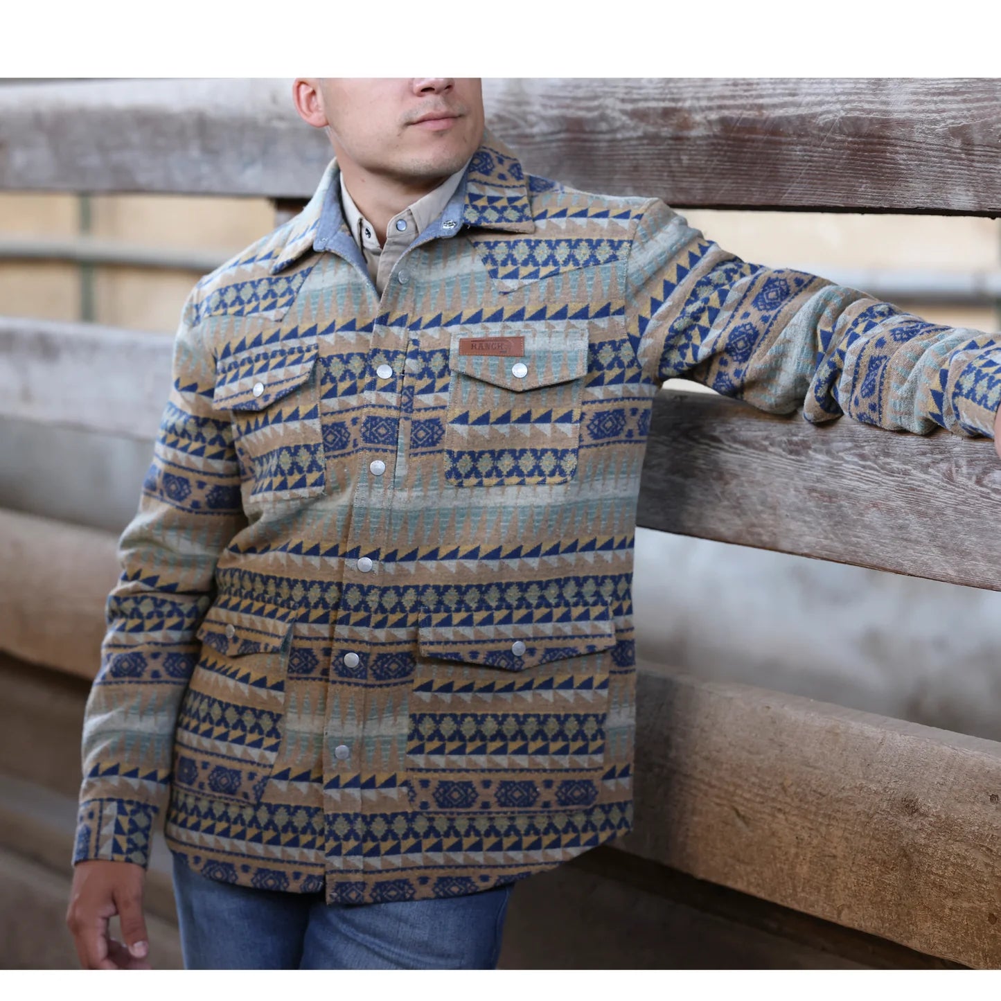 Lazy J Aztec Jacket Brown