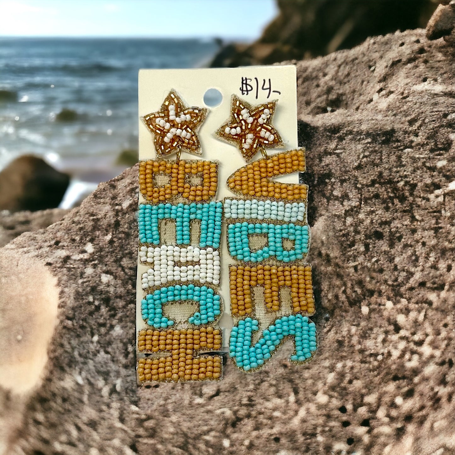 Beach Vibes beaded earrings