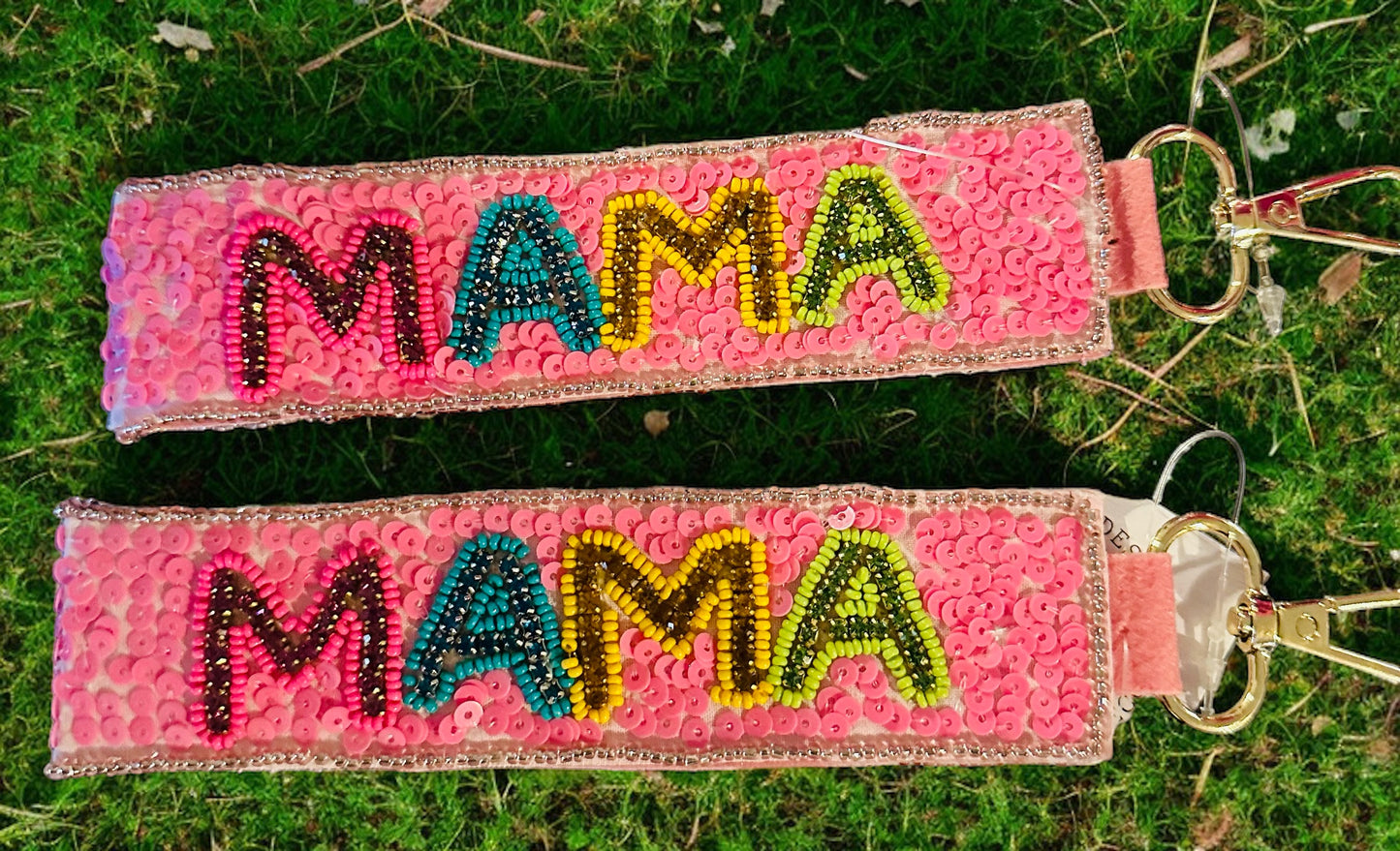 MAMA beaded wristlet strap