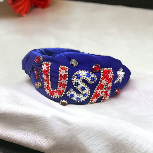 USA Beaded headband