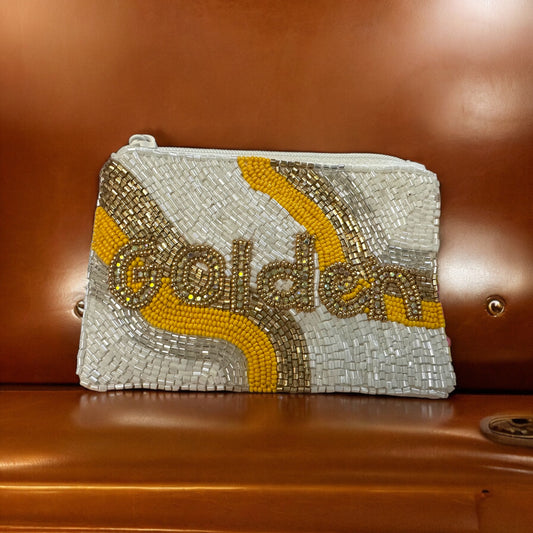 “Golden” beaded coin purse