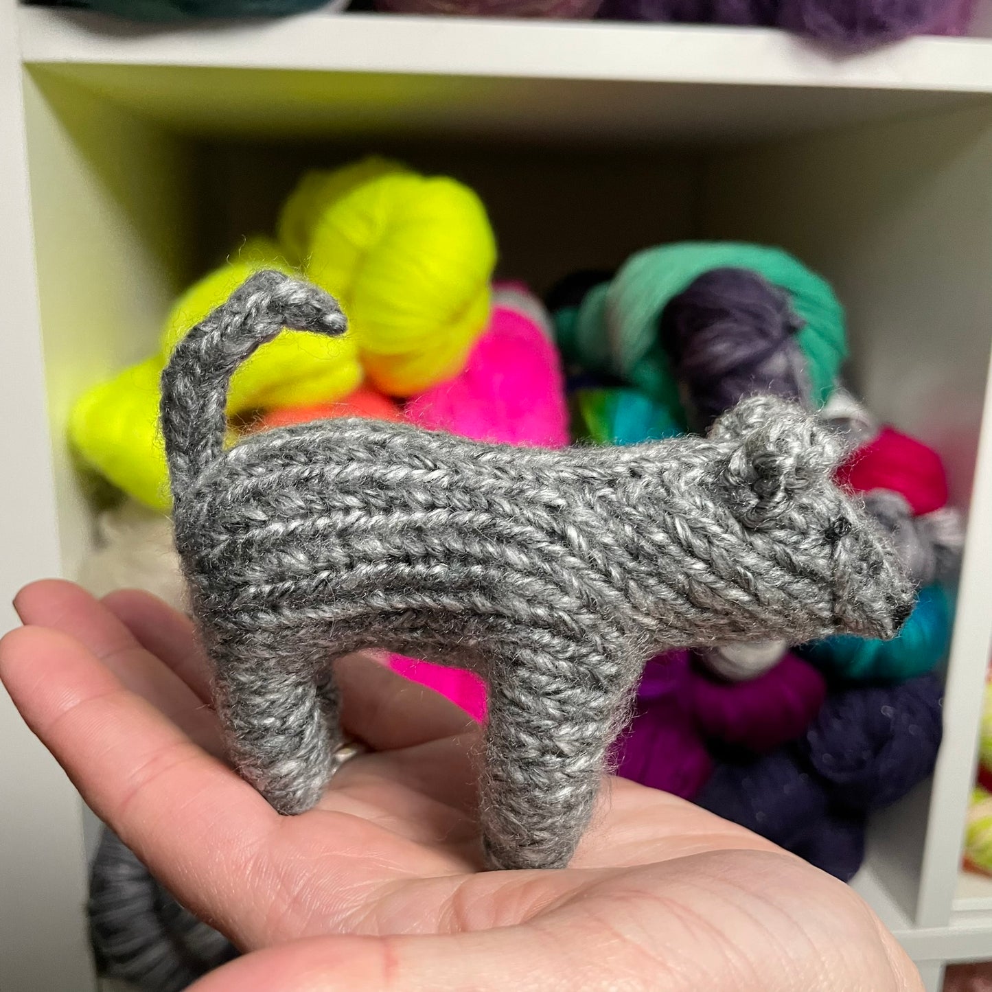 Hand Knit Puppy- Grey