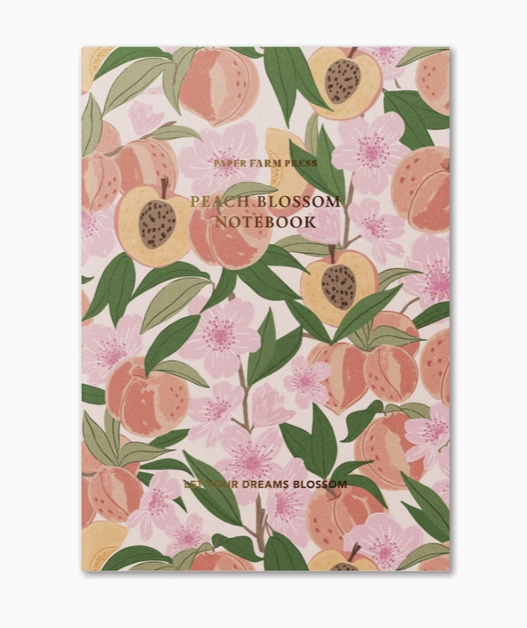 Let Your Dreams Blossom Peach Blossom Stitched Notebook