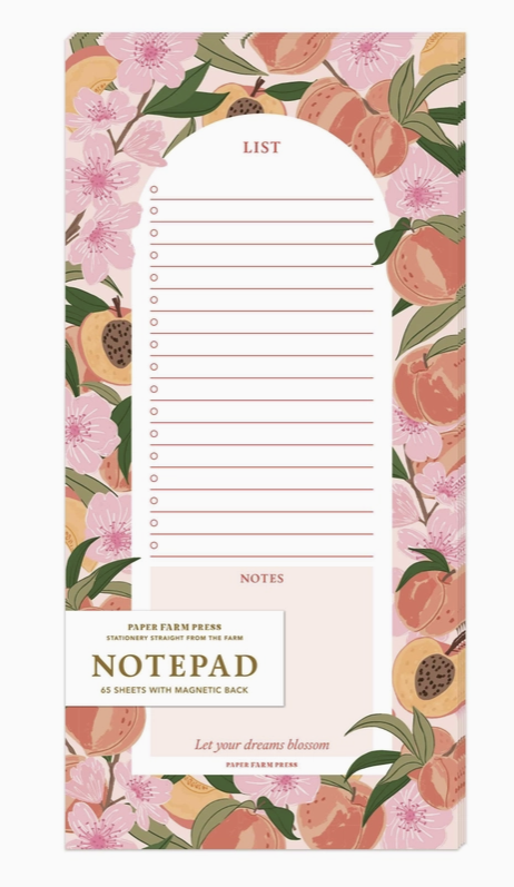 Peach Blossom Market List Notepad