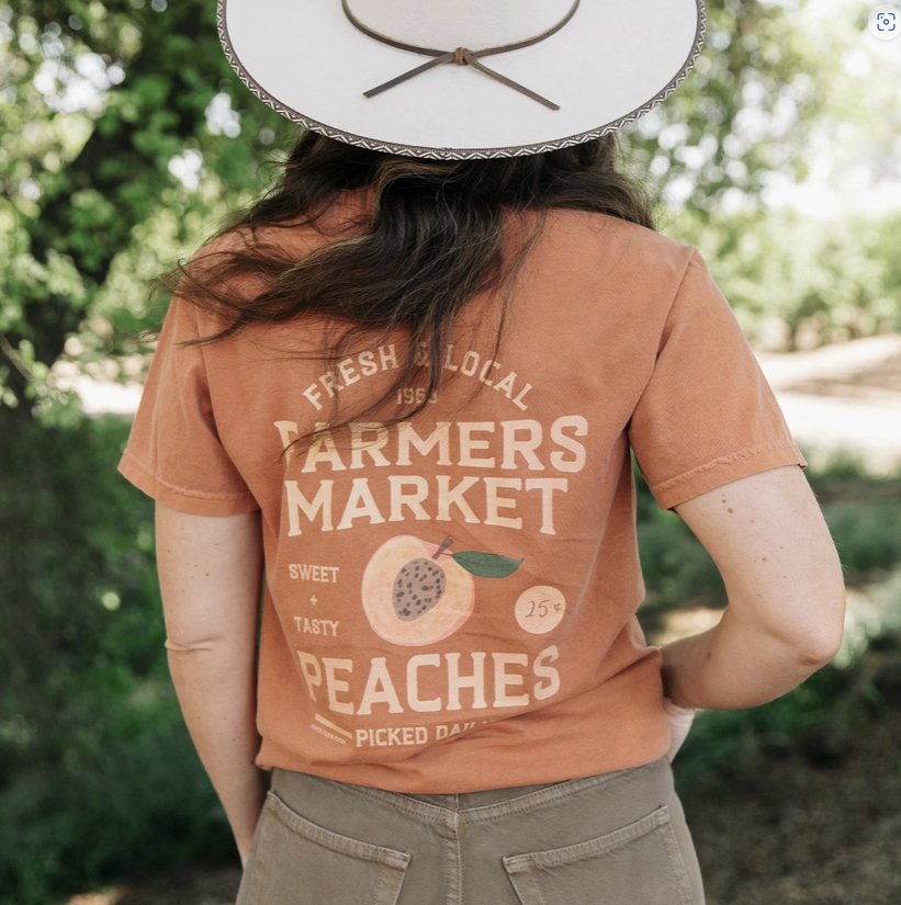 Fresh & Local Peach Farmer's Market Tee