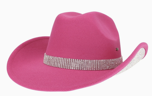 C.C. Hot Pink Rhinestone Cowgirl Hat
