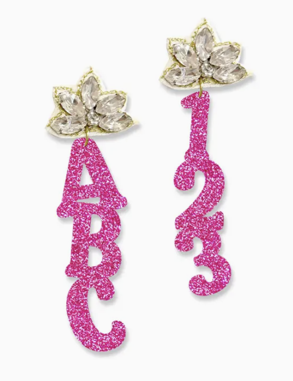 Teacher ABC 123 Earrings