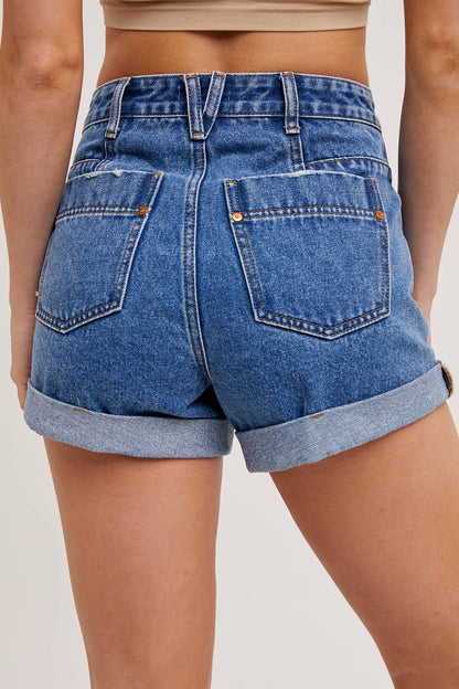 WESTERN POCKET ROLLED HEM SHORTS