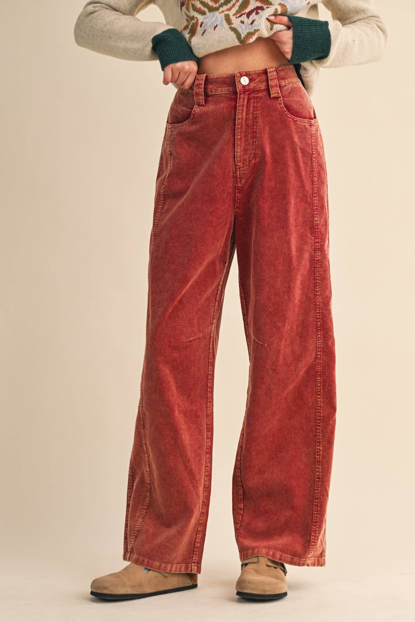 BLUE SKIES-CORDUROY WIDE LEG PANTS