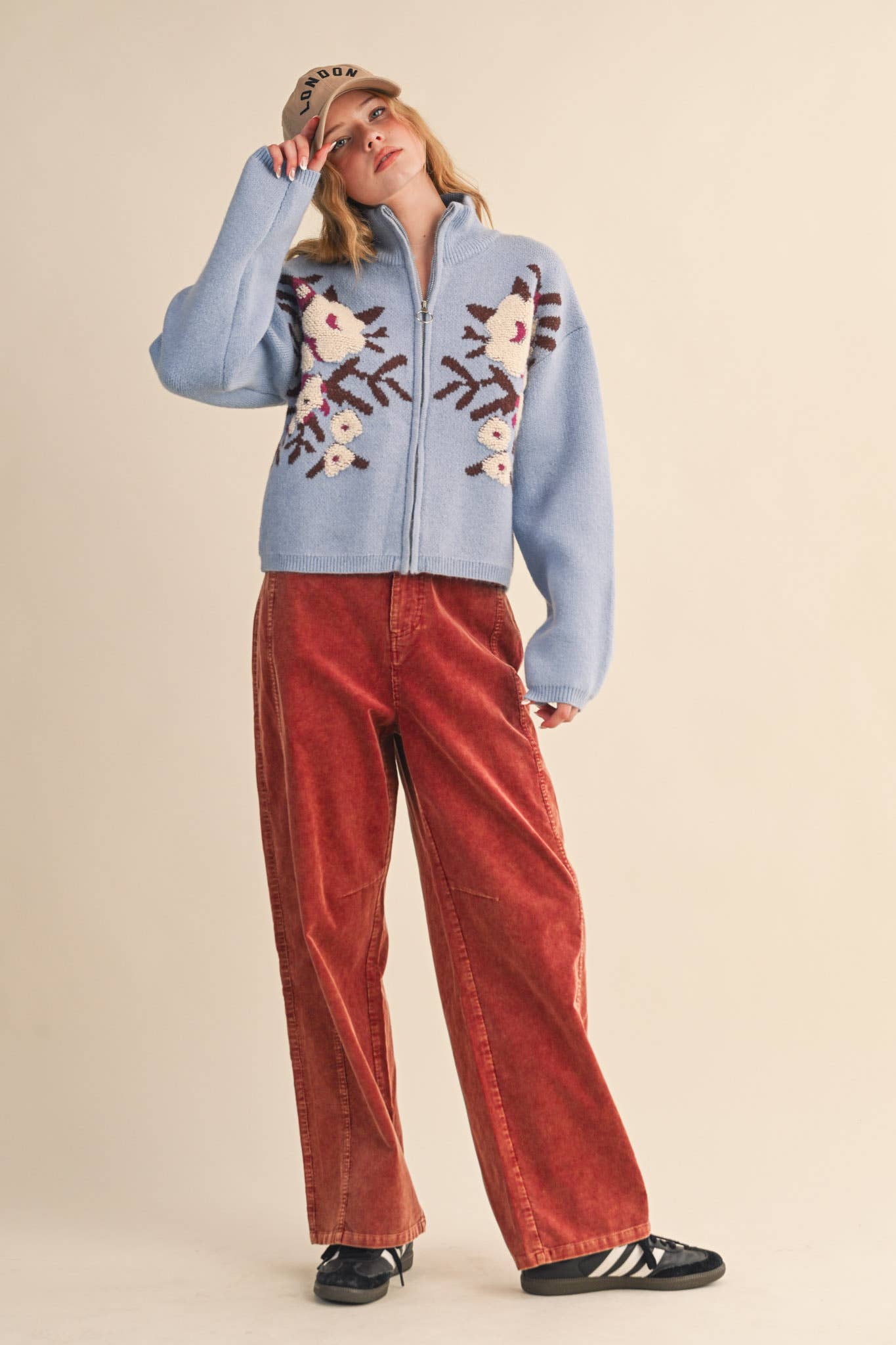 BLUE SKIES-CORDUROY WIDE LEG PANTS