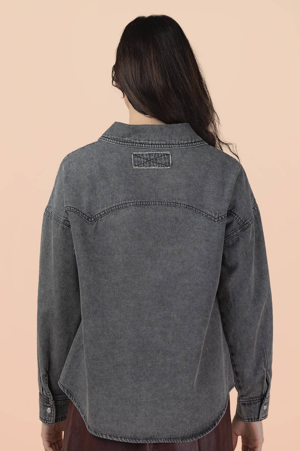 Oversized Washed Denim Top