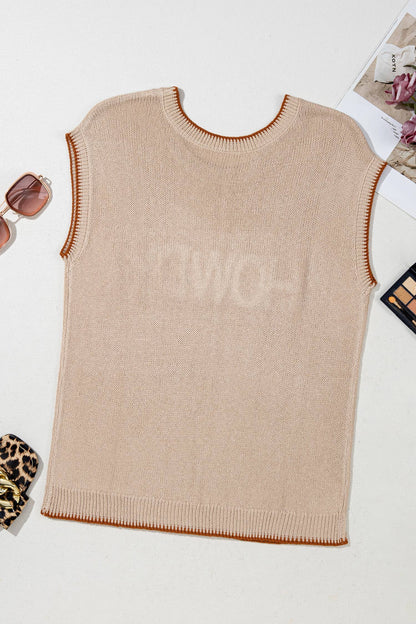 HOWDY Embroidered Knit Top