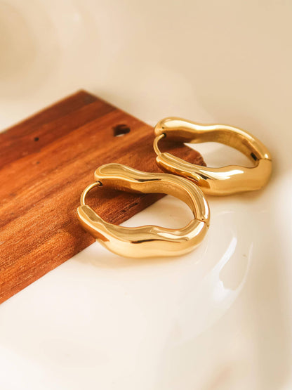 Darcy 18K Non-Tarnish Oval Hoop