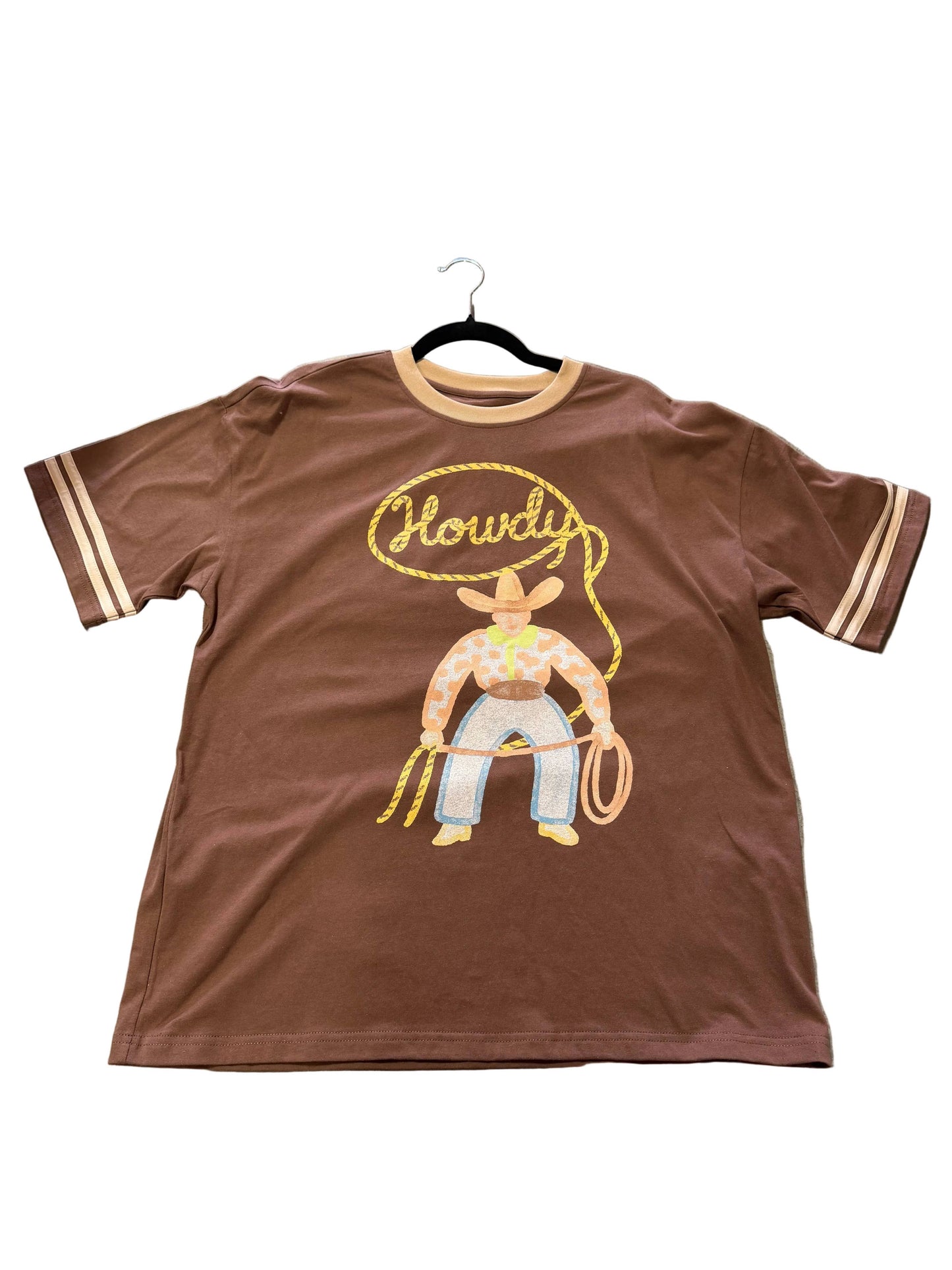 “HOWDY” Brown Ringer Tee