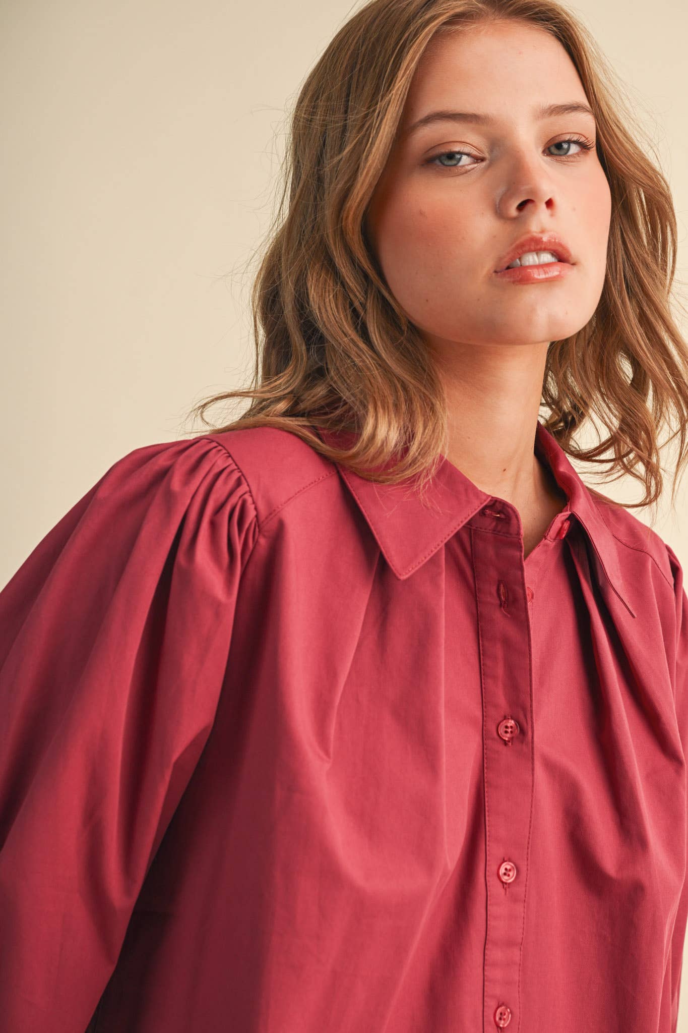 &Merci Puff Sleeve Button Down