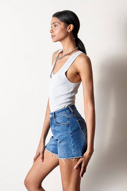Gene High Rise Midi Shorts