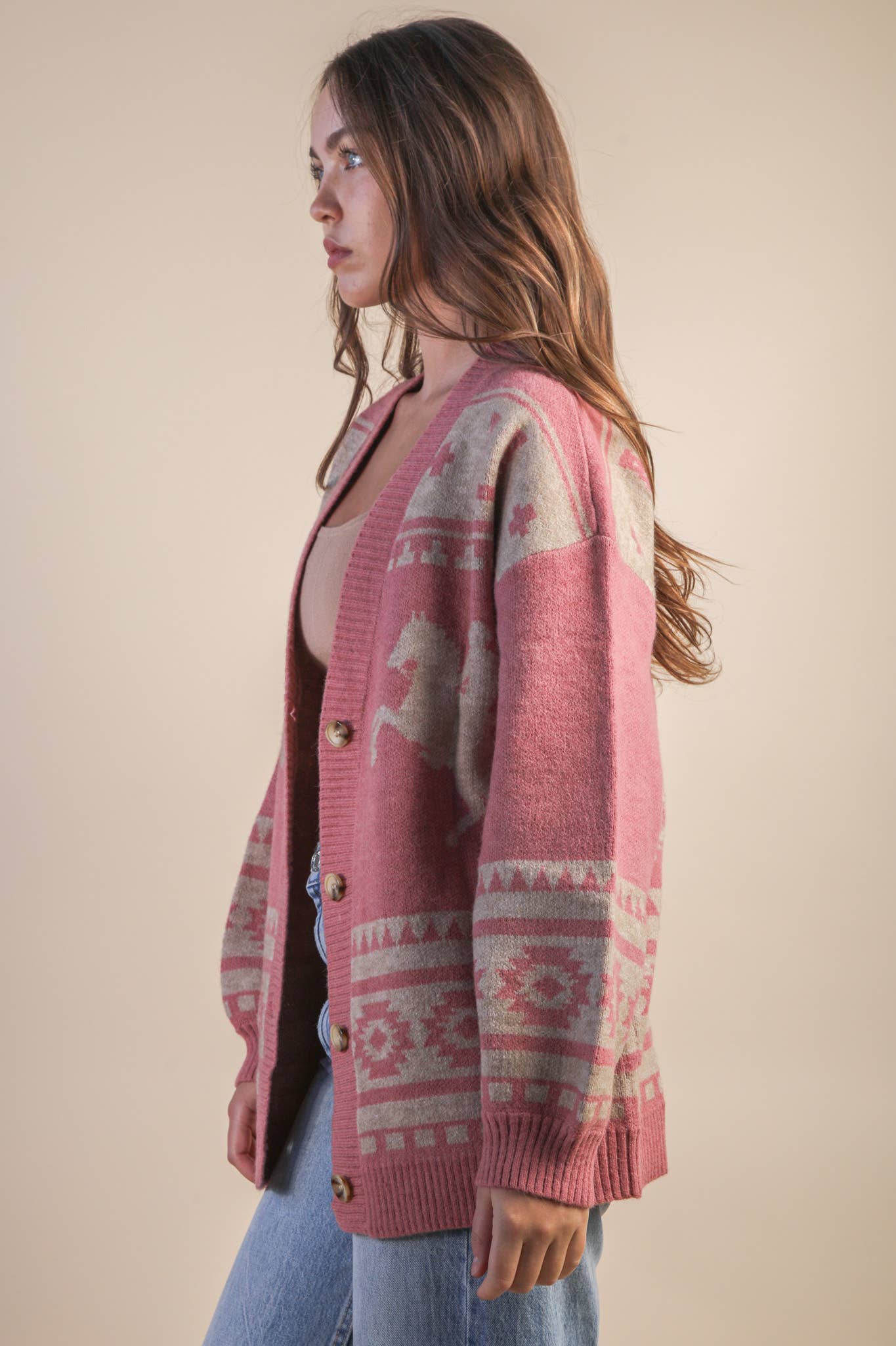Oversized Western Cadigan: OLIVE