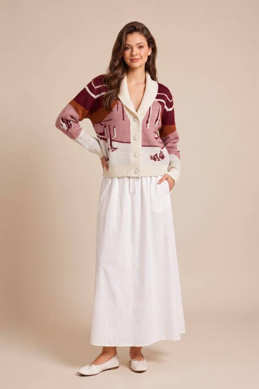 WESTERN SCENIC CARDIGAN (Taupe)