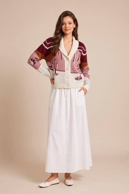 WESTERN SCENIC CARDIGAN (Taupe)