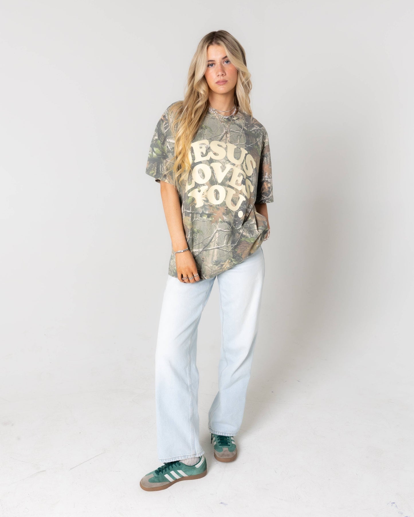 JESUS Loves You Camo Tee-Oversized