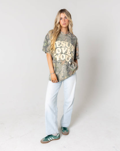 JESUS Loves You Camo Tee-Oversized