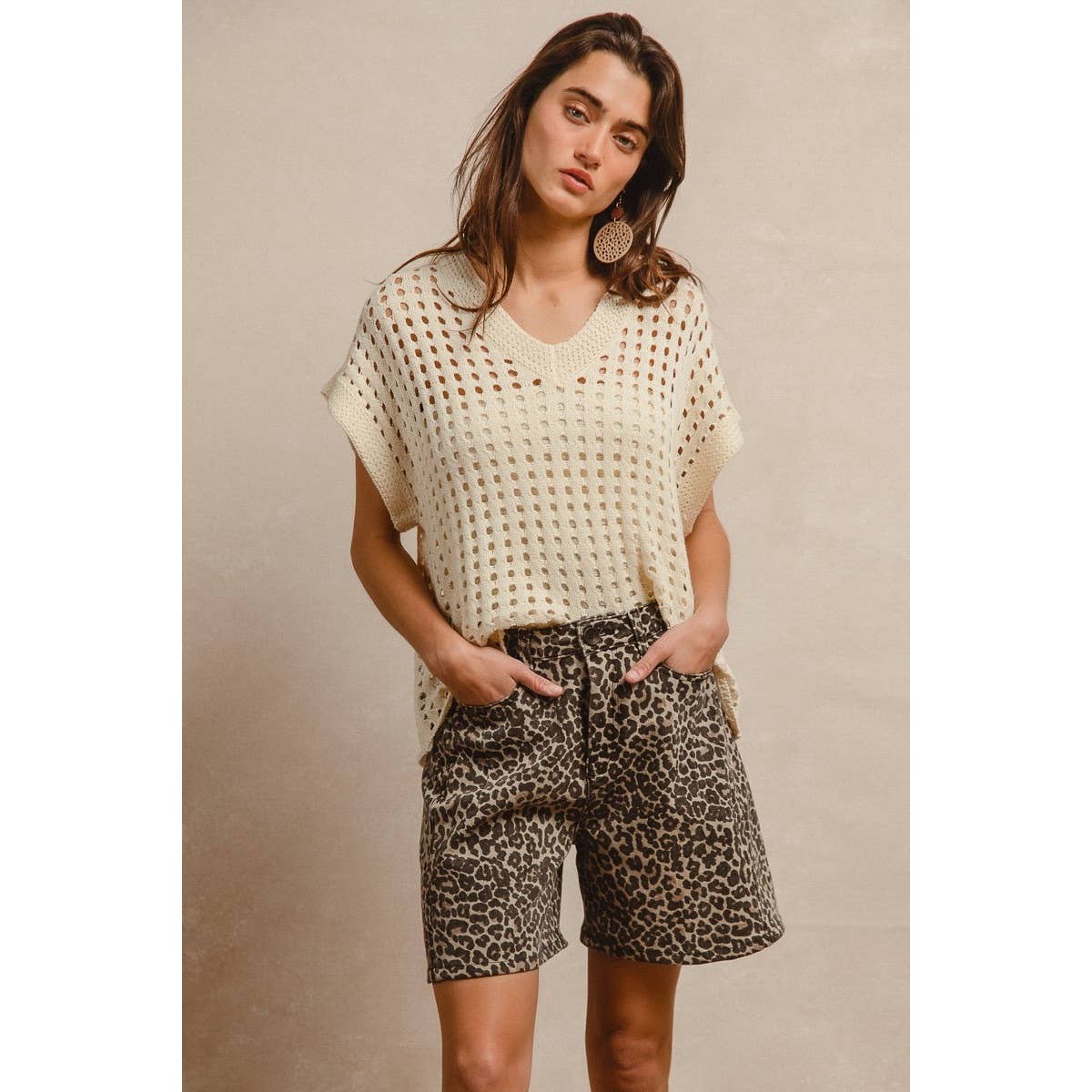 Leopard Print Mom shorts